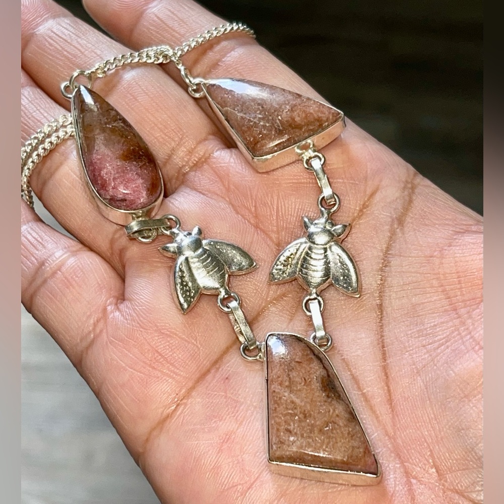 Rhodonite Pendant Necklace